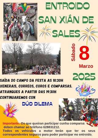Fechas, información, programa, cartel, imágenes, mapa y ubicación de Carnaval de San Xulián de Sales (2026)  en  Vedra
