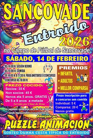 Fechas, información, programa, cartel, imágenes, mapa y ubicación de Carnaval de Sancovade (2026) en Vilalba