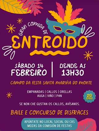 Fechas, información, programa, cartel, imágenes, mapa y ubicación de Carnaval de Santa Mariña do Monte (2026) en Ourense