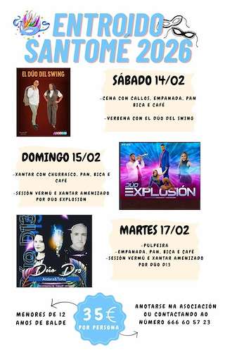 Fechas, información, programa, cartel, imágenes, mapa y ubicación de Carnaval de Santomé   en  Cartelle