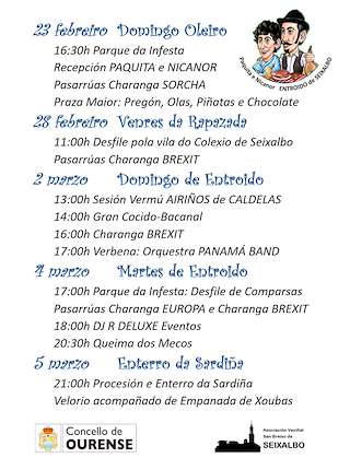 Fechas, información, programa, cartel, imágenes, mapa y ubicación de Carnaval de Seixalbo  en  Ourense
