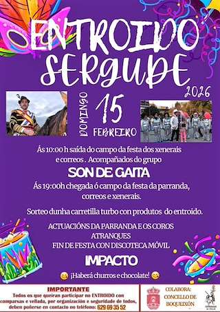 Fechas, información, programa, cartel, imágenes, mapa y ubicación de Carnaval de Sergude (2026) en Boqueixón