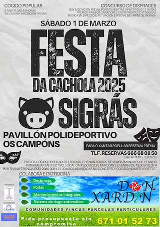 Fechas, información, programa, cartel, imágenes, mapa y ubicación de Carnaval de Sigrás   en  Cambre