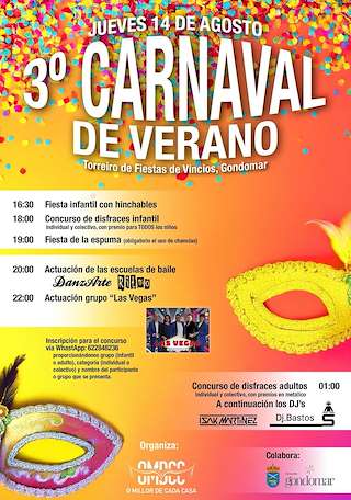 Fechas, información, programa, cartel, imágenes, mapa y ubicación de III Carnaval de Verano de Vincios  en  Gondomar