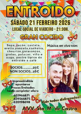 Fechas, información, programa, cartel, imágenes, mapa y ubicación de Carnaval de Viadeiro (2026)  en  Miño