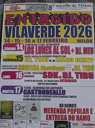 Fechas, información, programa, cartel, imágenes, mapa y ubicación de Carnaval de Vilaverde (2026) en Melón