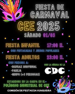 Fechas, información, programa, cartel, imágenes, mapa y ubicación de Carnaval de Xunqueira  en  Cee
