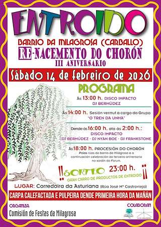 Fechas, información, programa, cartel, imágenes, mapa y ubicación de Carnaval del Barrio de la Milagrosa (2026) en Carballo