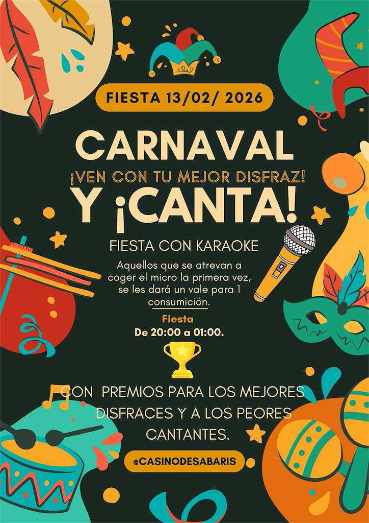 Carnaval del Casino de Sabarís (2026) en Baiona