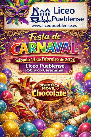 Fechas, información, programa, cartel, imágenes, mapa y ubicación de Carnaval del Liceo Pueblense  (2026)  en  A Pobra do Caramiñal
