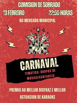 Fechas, información, programa, cartel, imágenes, mapa y ubicación de Carnaval del Mercado Municipal (2026) en Sobrado