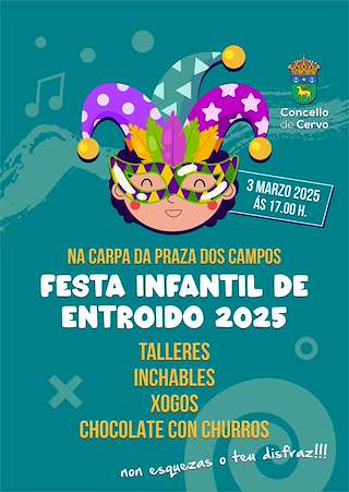 Fechas, información, programa, cartel, imágenes, mapa y ubicación de Carnaval Infantil  en  Cervo
