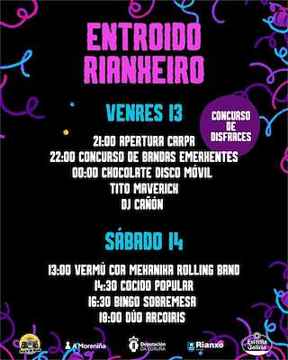 Fechas, información, programa, cartel, imágenes, mapa y ubicación de Carnaval Made in Jalisia (2026) en Rianxo