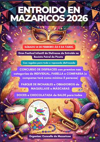 Fechas, información, programa, cartel, imágenes, mapa y ubicación de Carnaval (2026) en Mazaricos