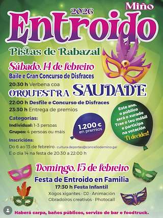 Fechas, información, programa, cartel, imágenes, mapa y ubicación de Carnaval (2026) en Miño