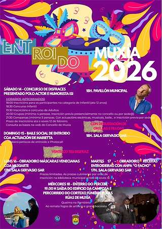 Fechas, información, programa, cartel, imágenes, mapa y ubicación de Carnaval (2026) en Muxía