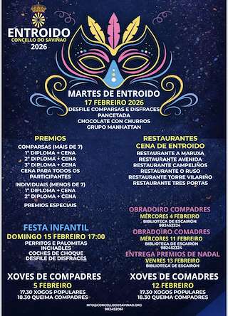 Fechas, información, programa, cartel, imágenes, mapa y ubicación de Carnaval (2026) en O Saviñao