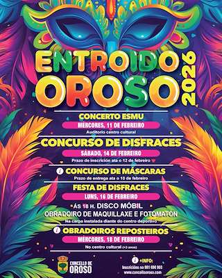 Fechas, información, programa, cartel, imágenes, mapa y ubicación de Carnaval (2026) en Oroso