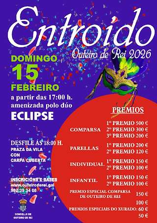 Fechas, información, programa, cartel, imágenes, mapa y ubicación de Carnaval (2026) en Outeiro de Rei