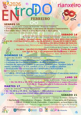 Fechas, información, programa, cartel, imágenes, mapa y ubicación de Carnaval (2026) en Rianxo