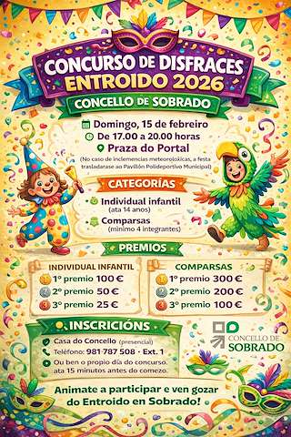 Fechas, información, programa, cartel, imágenes, mapa y ubicación de Carnaval (2026) en Sobrado
