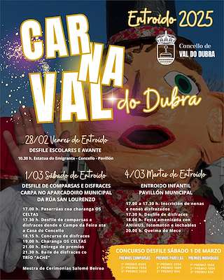 Fechas, información, programa, cartel, imágenes, mapa y ubicación de Carnaval  en  Val do Dubra