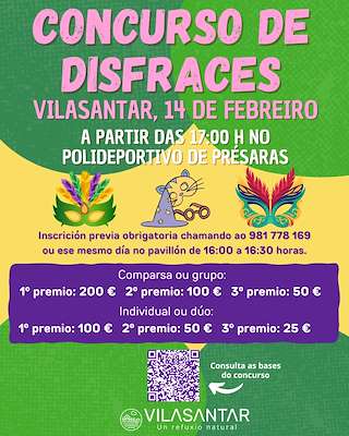 Fechas, información, programa, cartel, imágenes, mapa y ubicación de Carnaval (2026) en Vilasantar