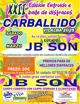 Fechas, información, programa, cartel, imágenes, mapa y ubicación de XXII Carnaval y Baile de Disfraces de Carballido  en  Vilalba