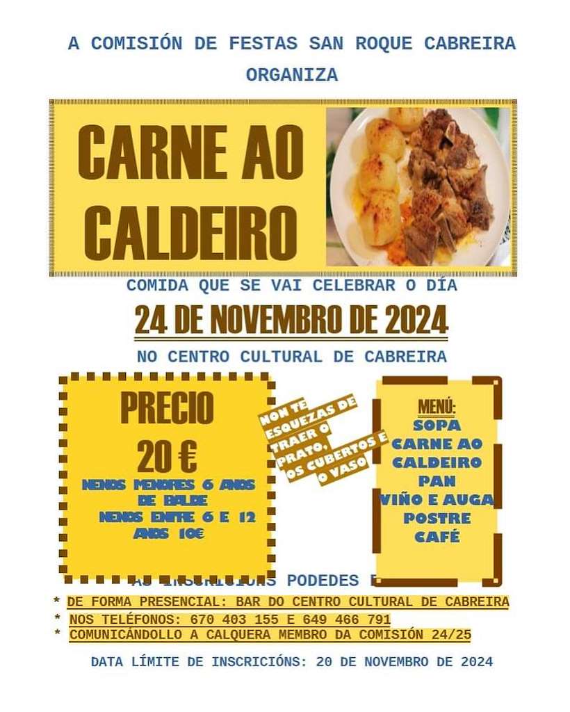 Carne ao Caldeiro de Cabreira en Salvaterra do Miño