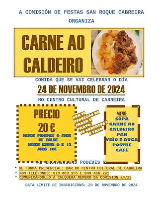Fechas, información, programa, cartel, imágenes, mapa y ubicación de Carne ao Caldeiro de Cabreira  en  Salvaterra do Miño