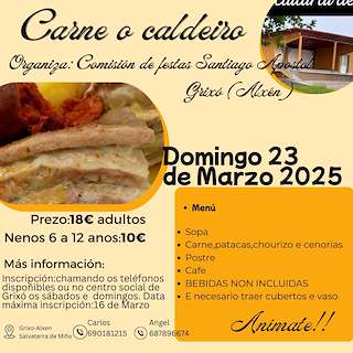 Fechas, información, programa, cartel, imágenes, mapa y ubicación de Carne o Caldeiro de Grixó  en  Salvaterra do Miño