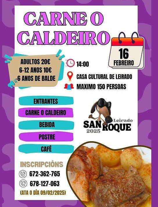 Carne o Caldeiro de Leirado en Salvaterra do Miño