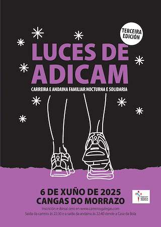 Fechas, información, programa, cartel, imágenes, mapa y ubicación de III Carreira - Andaina Luces de Adicam  en  Cangas de Morrazo