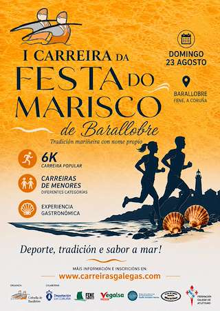Fechas, información, programa, cartel, imágenes, mapa y ubicación de I Carreira da Festa do Marisco de Barallobre (2026)  en  Fene