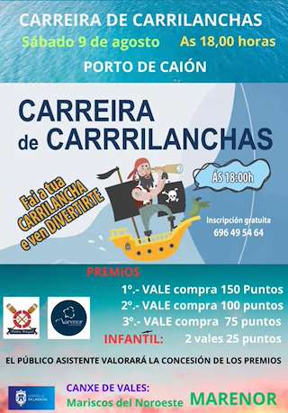 Fechas, información, programa, cartel, imágenes, mapa y ubicación de Carreira de Carrilanchas de Caión  en  A Laracha