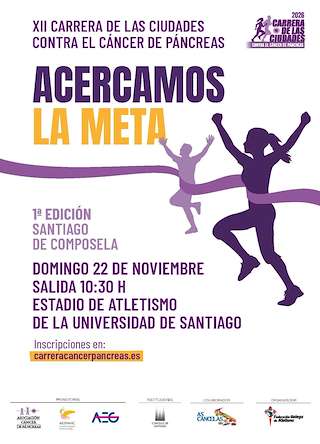 Fechas, información, programa, cartel, imágenes, mapa y ubicación de Carreira e Andaina das Cidades Contra o Cancro de Páncreas (2026)  en  Santiago de Compostela