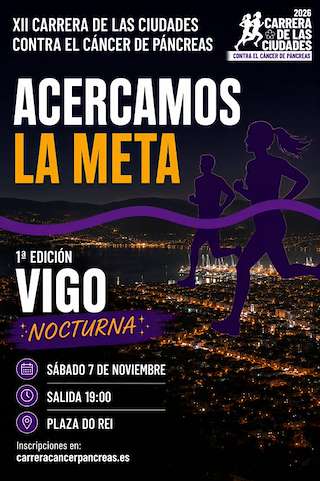 Fechas, información, programa, cartel, imágenes, mapa y ubicación de Carreira e Andaina das Cidades Contra o Cancro de Páncreas (2026)  en  Vigo