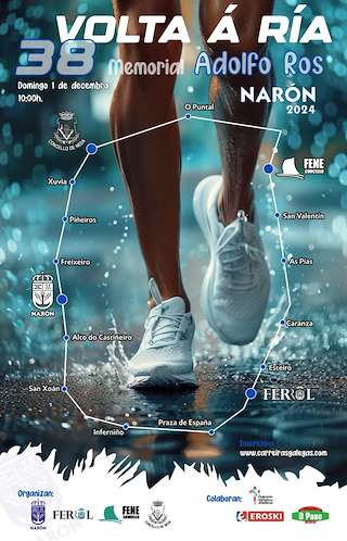 Fechas, información, programa, cartel, imágenes, mapa y ubicación de XXXVIII Carreira Media Maratón Memorial Adolfo Ros - Volta á Ría   en  Narón