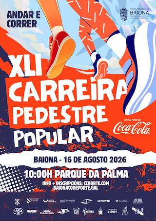 Fechas, información, programa, cartel, imágenes, mapa y ubicación de XLI Carreira Pedestre Popular Andar e Correr (2026) en Baiona