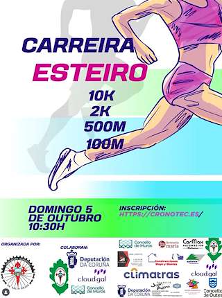 Fechas, información, programa, cartel, imágenes, mapa y ubicación de Carreira Pedestre Popular de Esteiro  (2025)  en  Muros