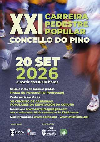 Fechas, información, programa, cartel, imágenes, mapa y ubicación de XXI Carreira Pedestre Popular (2026) en O Pino