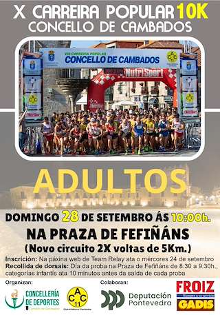 Fechas, información, programa, cartel, imágenes, mapa y ubicación de X Carreira Popular 10K (2025)  en  Cambados