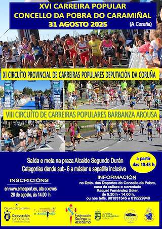 Fechas, información, programa, cartel, imágenes, mapa y ubicación de XVI Carreira Popular  en  A Pobra do Caramiñal