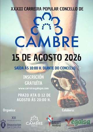 Fechas, información, programa, cartel, imágenes, mapa y ubicación de XXXIII Carreira Popular (2026) en Cambre