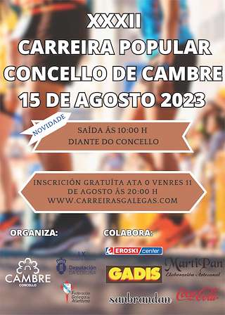 Fechas, información, programa, cartel, imágenes, mapa y ubicación de XXXIII Carreira Popular  en  Cambre