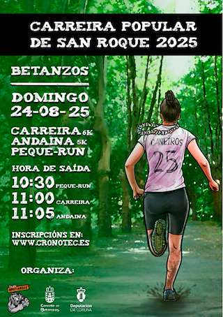 Fechas, información, programa, cartel, imágenes, mapa y ubicación de XXV Carreira Popular de San Roque  en  Betanzos