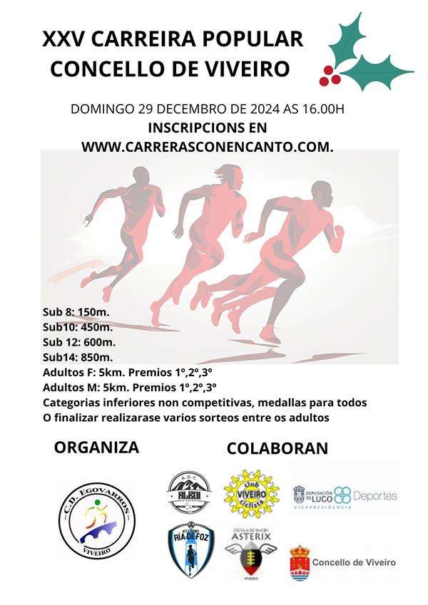 XXV Carreira Popular de San Silvestre (2025) en Viveiro