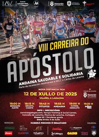 Fechas, información, programa, cartel, imágenes, mapa y ubicación de VIII Carreira Popular do Apóstolo  en  A Laracha