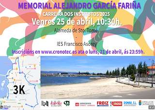Fechas, información, programa, cartel, imágenes, mapa y ubicación de Carreira Popular dos Institutos - Memorial Alejandro García Fariña  en  Cambados