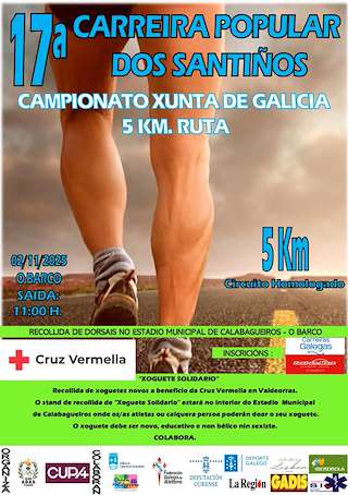 Fechas, información, programa, cartel, imágenes, mapa y ubicación de XVII Carreira Popular dos Santiños (2025)  en  O Barco de Valdeorras